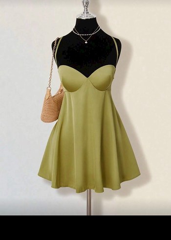 Zara Siklik Ve Rahatlik Adacayi Yesili Mini Elbise