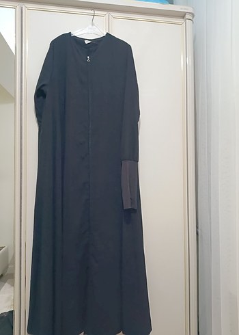 Siyah Uzun medine ipeği Kadın feracw - Görsel 2