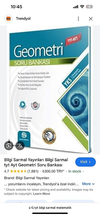 TYT Ayt geometri bilgi sarmal kitabı