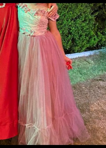 Diğer Kız Çocuk Pembe Fırfırlı Straplez Elbise
