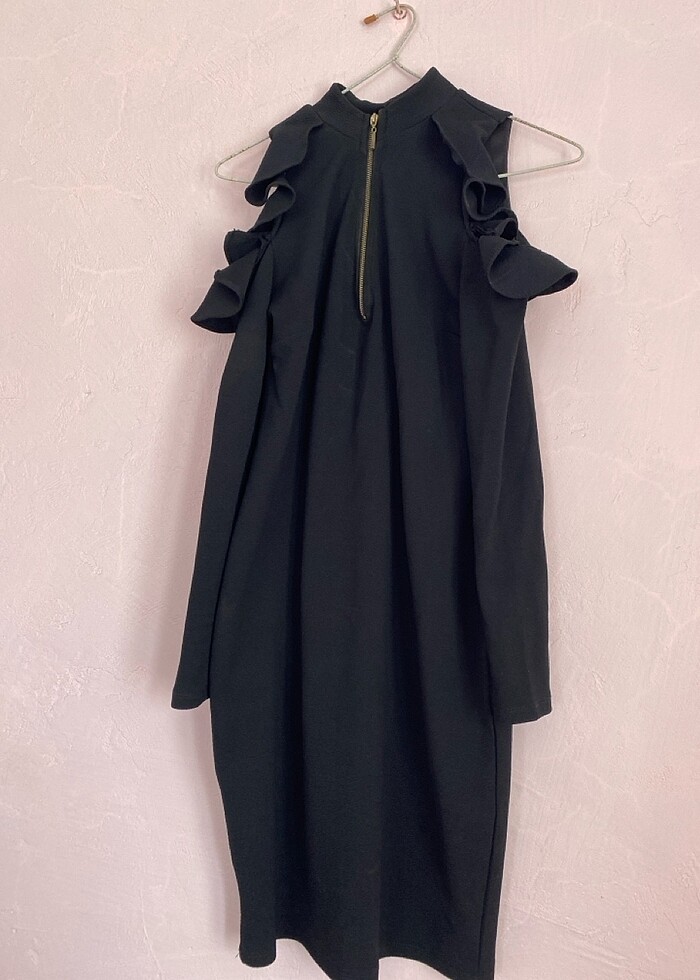 Siyah mini elbise - Görsel 2