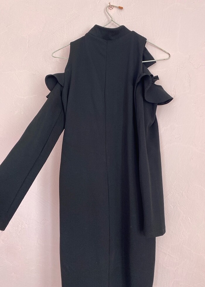 Siyah mini elbise - Görsel 3