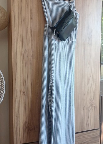 Diğer Gri Çizgili Kolsuz Uzun Tulum