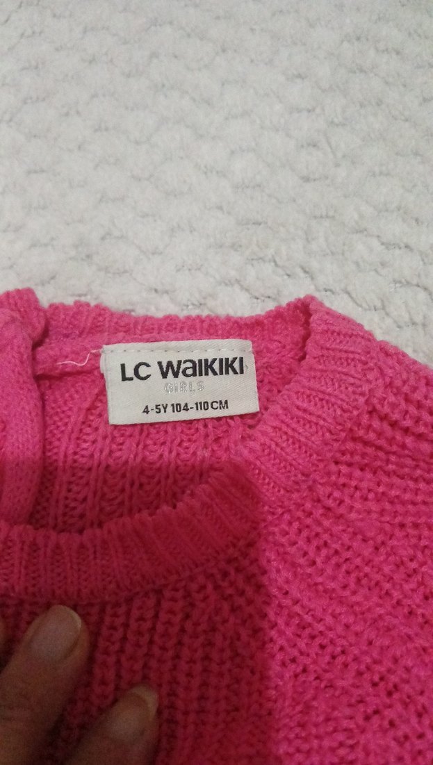 Çok Renkli Örgü kız çocuk Kazak - Görsel 2