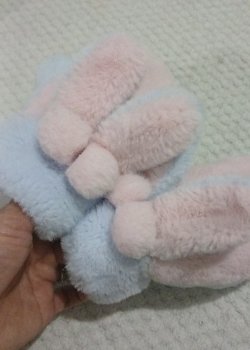 Kız Çocukları İçin Pastel Renkli Kürklü Eldiven - Görsel 4