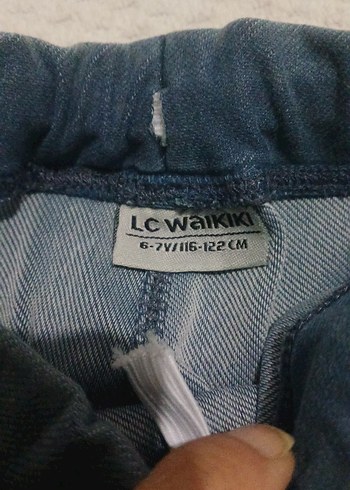 Kız Çocuk Mavi Elastik Bel Kot Pantolon - Görsel 2