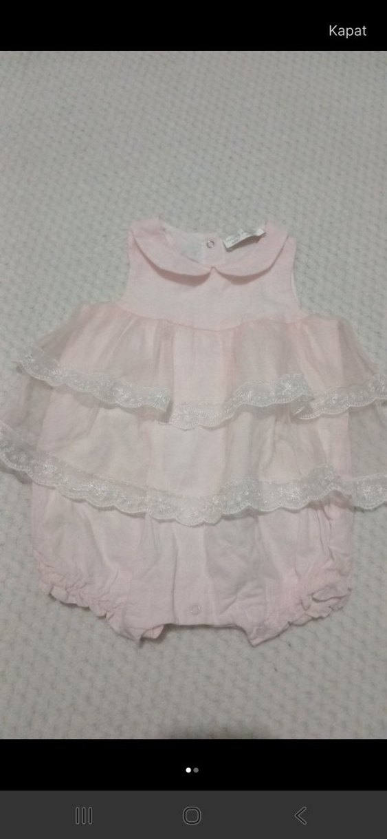 Renkli Nakışlı Fırfırlı Bebek Kız Tulum - Görsel 2