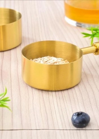 4'Lü Ahşap Saplı Altın Renkli Ölçü Kaşığı - Görsel 5