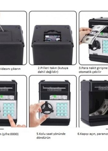 Elektronik Şifreli Kasa Otomatik ATM Kumbara - Görsel 3