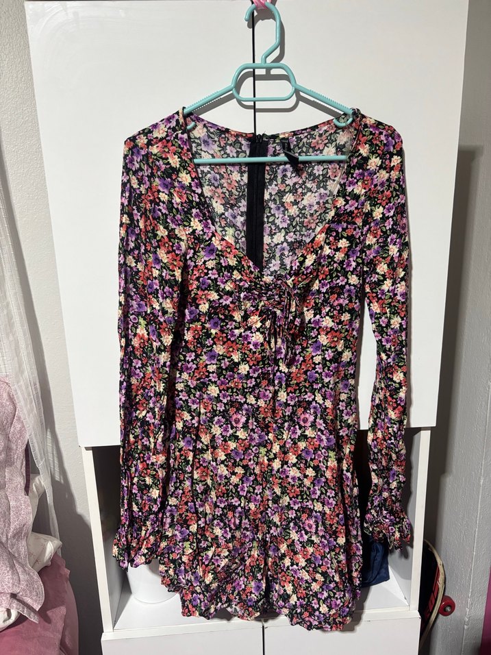 Uzun kollu mini şort etekli elbise - Görsel 2