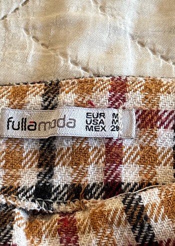 Düğmeli Kareli Mini Etek - Görsel 3