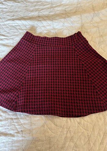 Bordo Pileli Mini Etek - Görsel 2