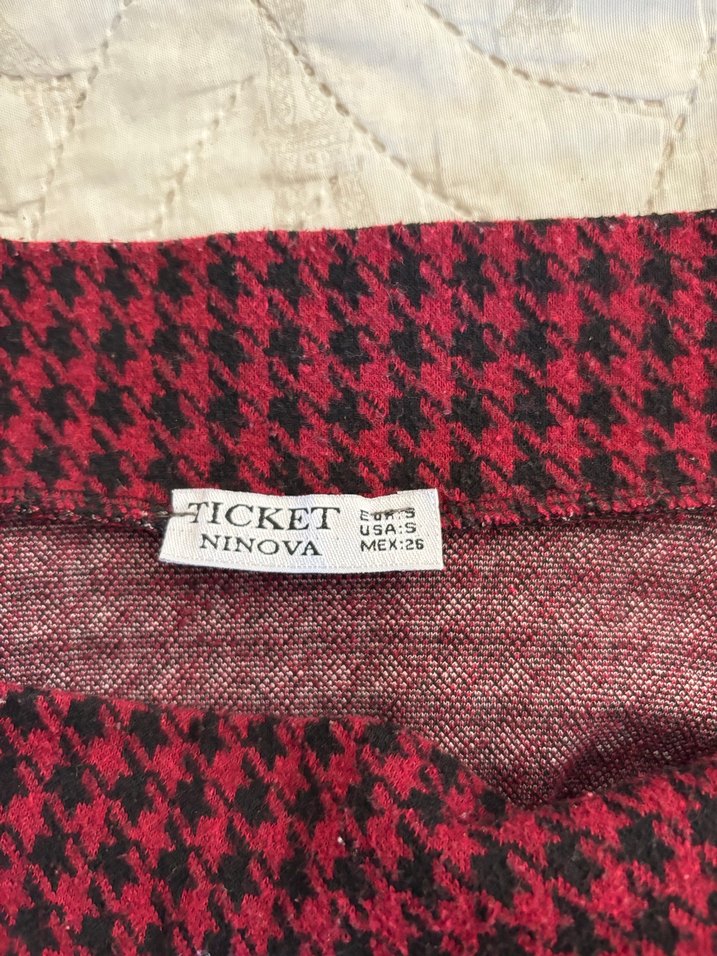 Bordo Pileli Mini Etek - Görsel 4