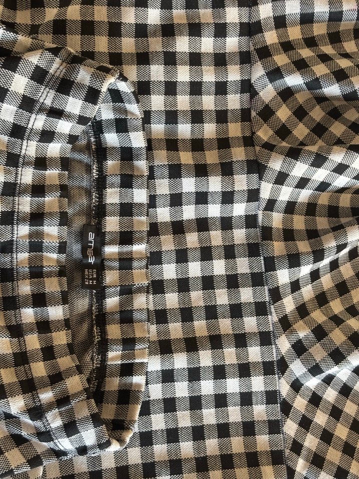 Siyah Beyaz Kareli Fırfırlı Midi Etek - Görsel 2