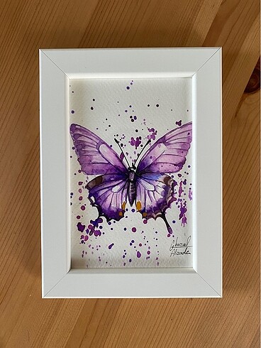 orijinal sulu boya 10x15 kelebek