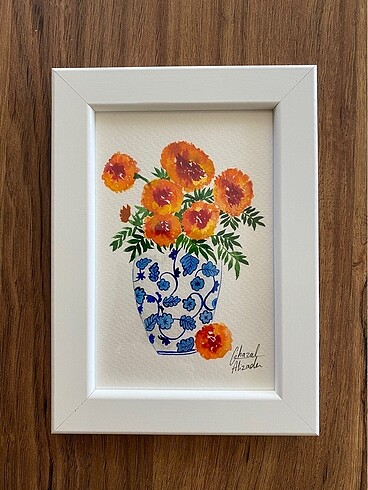 orijinal sulu boya 10x15 çiçek