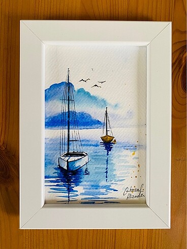 Suluboya çizimi 10*15 deniz manzaralı