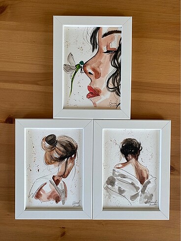 Suluboya çizimi 13*18 üçlü