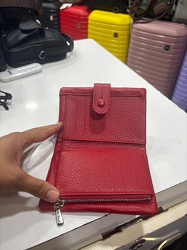 Kırmızı deri cüzdan - Görsel 3