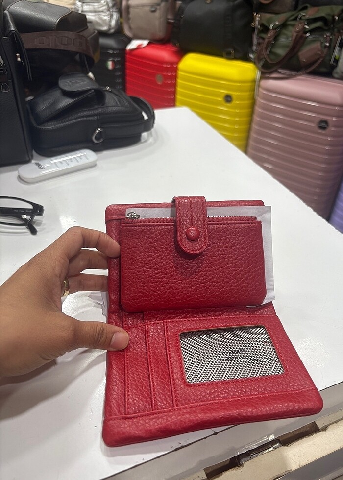 Kırmızı deri cüzdan - Görsel 2