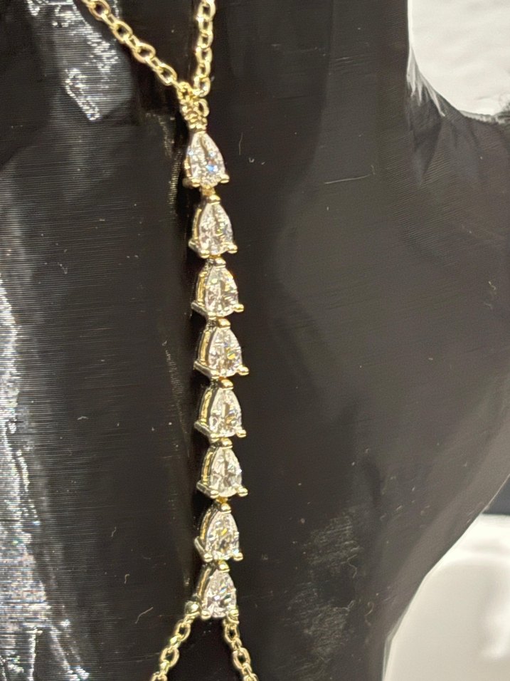 Zincir Detaylı Altın Renk  Kadın El Zinciri - Görsel 2