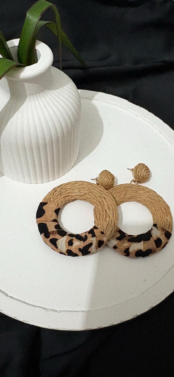 Bohem Leopar Desenli  Küpe - Görsel 2