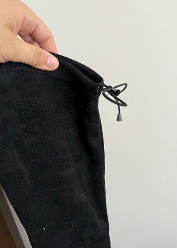 Siyah Süet Dizüstü inci Çizme - Görsel 3