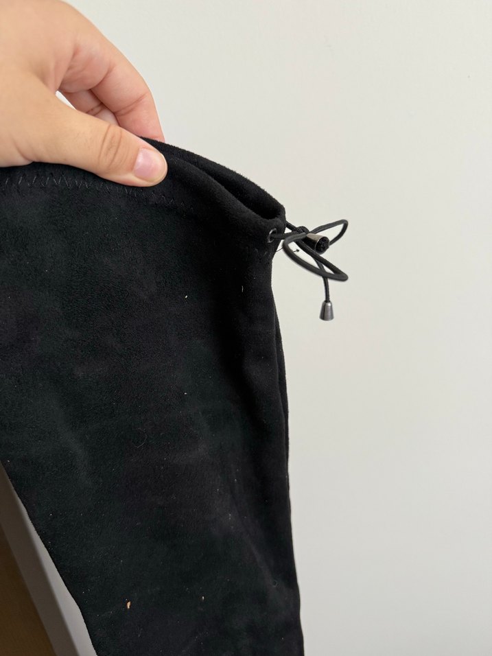 Siyah Süet Dizüstü inci Çizme - Görsel 3