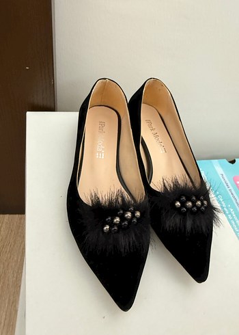 Siyah Süet Tüylü  Kadın Ayakkabı - Görsel 3