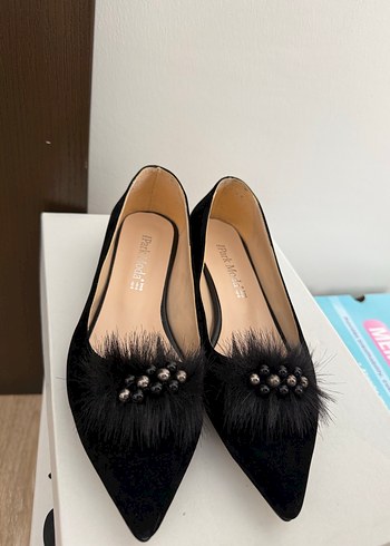 Siyah Süet Tüylü  Kadın Ayakkabı - Görsel 5