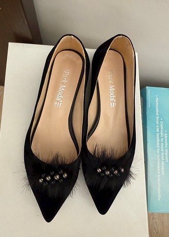 Siyah Süet Tüylü  Kadın Ayakkabı - Görsel 2