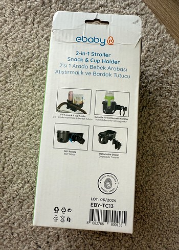 Diğer ebaby 2'si 1 Arada Bebek Arabası Atıştırmalık ve Bardak Tutucu