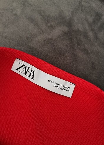 s Beden Zara Bodycon Tek Omuz Kırmızı Elbise