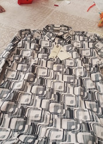 Gri Bohem uzun Kollu Erkek Gömlek - Görsel 2