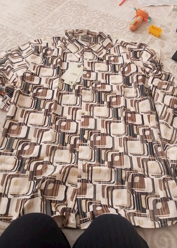 Gri Bohem uzun Kollu Erkek Gömlek - Görsel 3