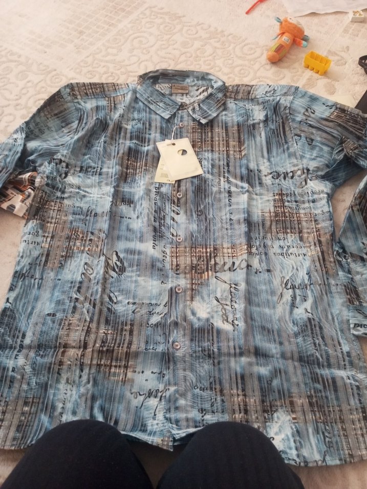 Gri Bohem uzun Kollu Erkek Gömlek - Görsel 4