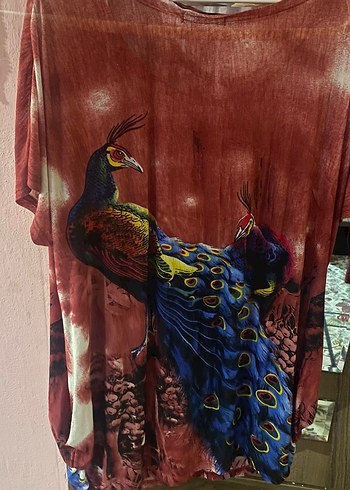 Bohem Çok Renkli V Yaka Midi Tunik - Görsel 4