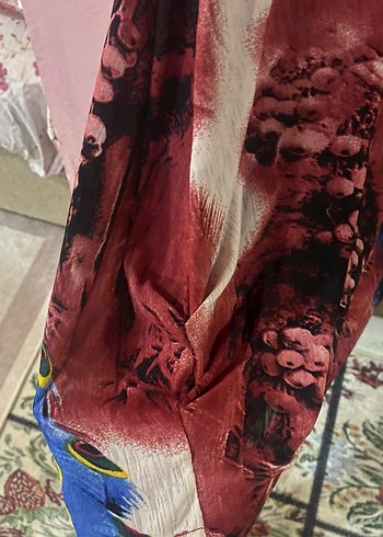 Bohem Çok Renkli V Yaka Midi Tunik - Görsel 5