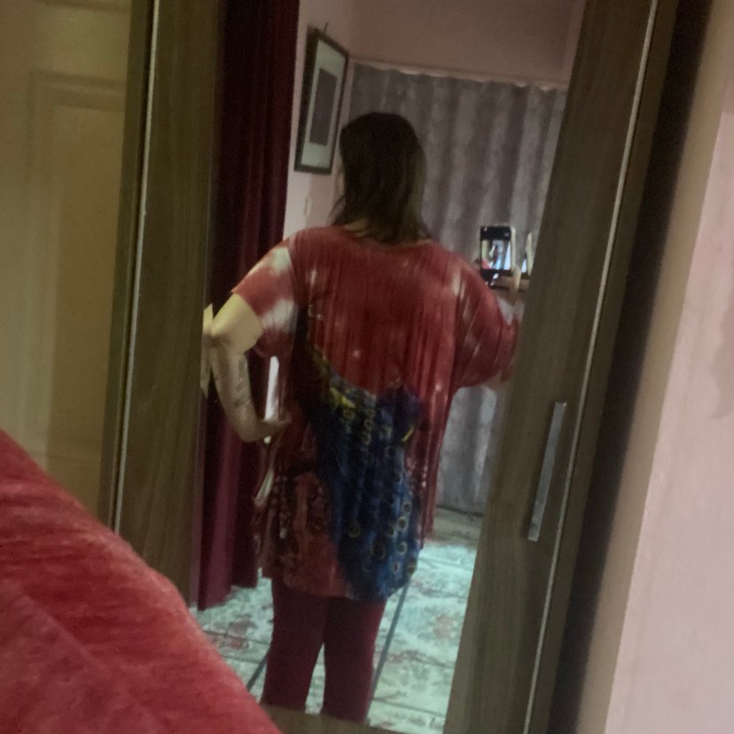 Bohem Çok Renkli V Yaka Midi Tunik - Görsel 2