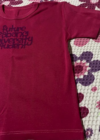 2-3 Yaş Pembe Kız Çocuk Kısa Kollu Baskılı Tişört - Görsel 2