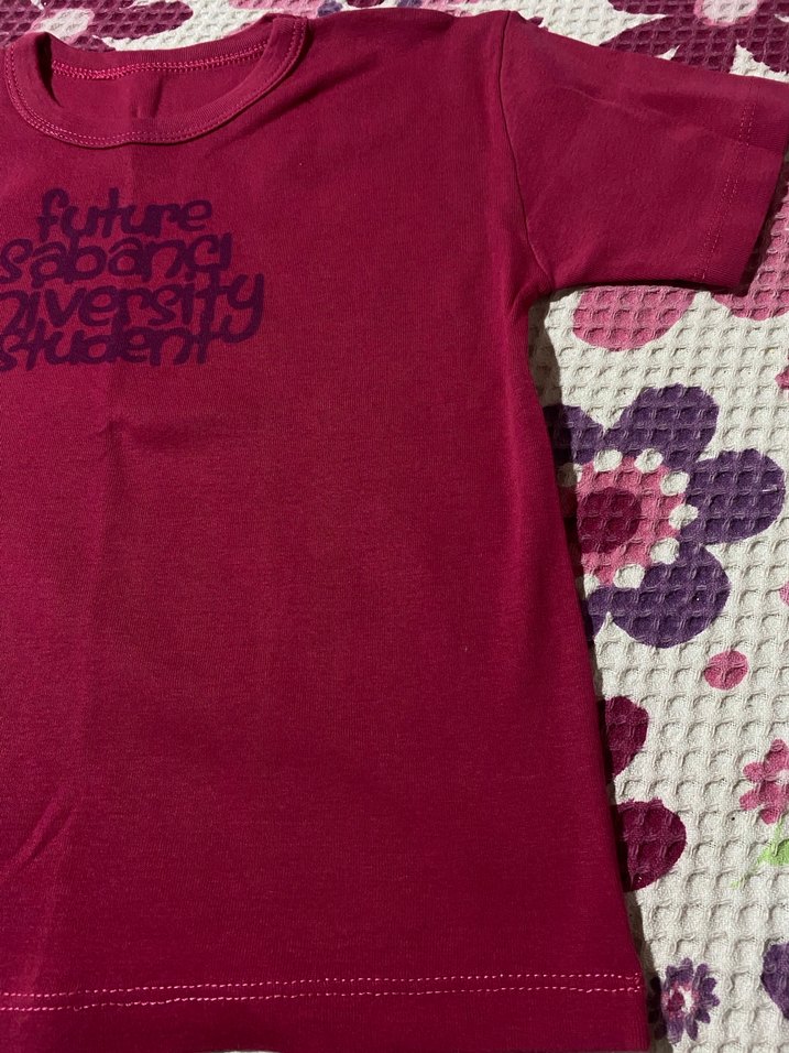 2-3 Yaş Pembe Kız Çocuk Kısa Kollu Baskılı Tişört - Görsel 2