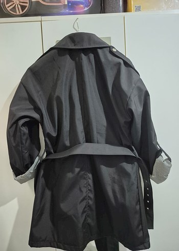 Kadın Siyah Midi Trençkot Kemerli - Görsel 2