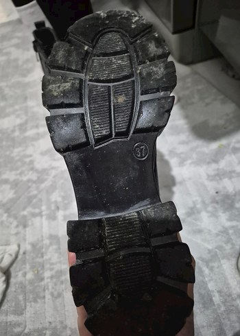 Siyah Deri Tokalı Yüksek Topuklu Goth Bot - Görsel 4