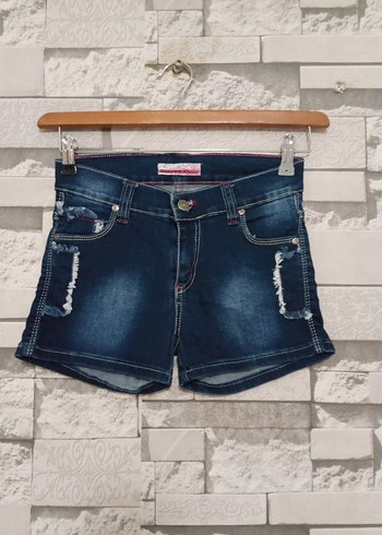 Koyu Mavi Mini Kadın Kot Şort - Görsel 2