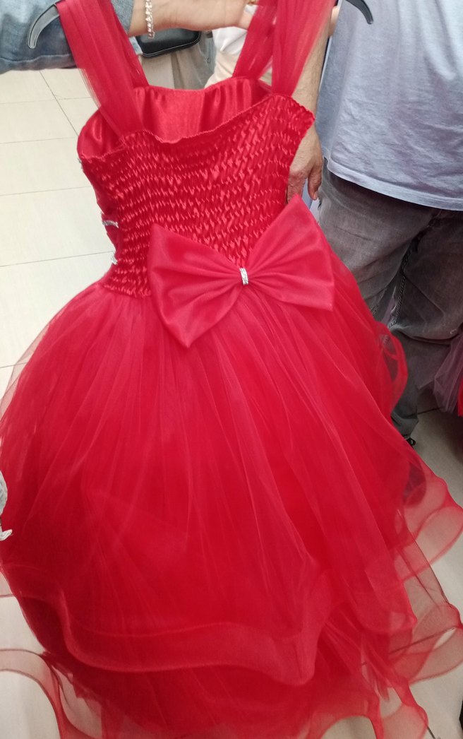 Kırmızı Straplez Çocuk Abiye Elbise - Görsel 2