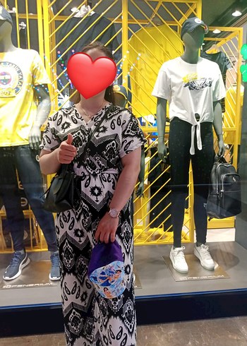 Gri siyah desenli kısa kol tulum - Görsel 2