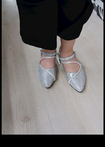 Gri Yılan Desenli Stiletto çocuk Ayakkabı - Görsel 2