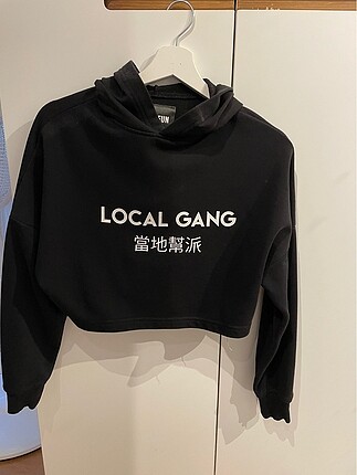 Siyah crop sweat
