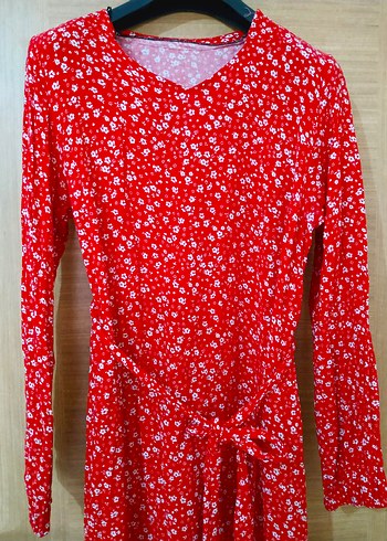 Uzun Kol Kırmızı Bohem Uzun Elbise - Görsel 2