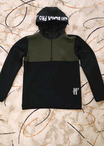 Yarım Fermuarlı Kapüşonlu Erkek Sweatshirt - Görsel 2